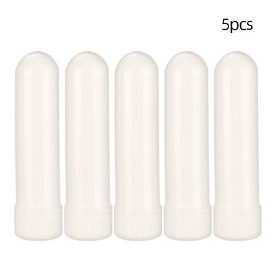 Pacote com 5/10 frascos inaladores de óleo essencial, aromaterapia, tubos inaladores nasais vazios, tubos de plástico