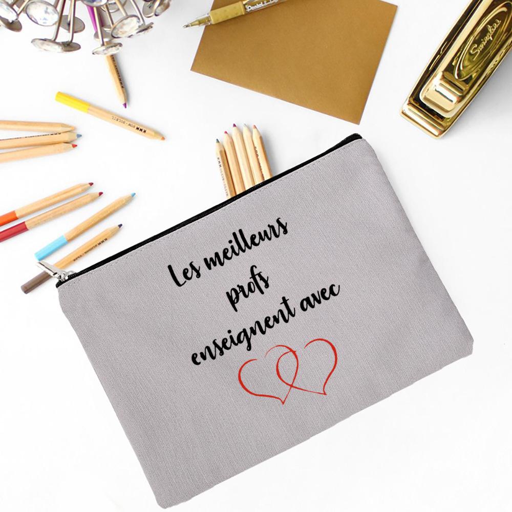 The Influence of Teacher Will Last for A Lifetime Print Makeup Bag Travel Toiletry Bag Pencil Case Stationery Bags Teachers Gift