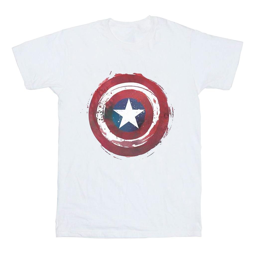 Marvel Womens/Ladies Captain America Splatter Shield Cotton Boyfriend T-Shirt