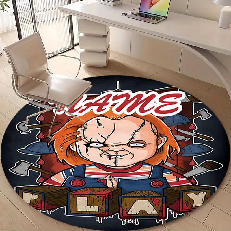 Personalized C-Chucky Round Chair Office Rug - Perfect for Mat, Office Chair & More - Ideal Gift for Birthdays and Holidays