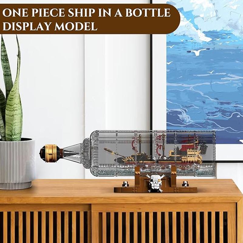MOULD KING 10066 One Piece Ship In a Bottle Building Blocks Kits, MOC Queen Anne's Revenge Pirate Ship Model Building Sets(2488+ Pieces)