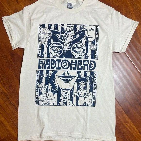 Radiohead Band Graphic Design Short Sleeve White T Shirt AHN01544 XXXXL