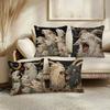 Gothic Dark Pillow Cover Art Goat Cushion Cover Creepy Ram Throw Pillowcase For Sofa Living Room Vintage Home Decor Peach Skin