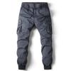 Men's European & American Cargo Jogger Pants - Autumn/Winter, Drawstring Elastic Waist, Casual Style