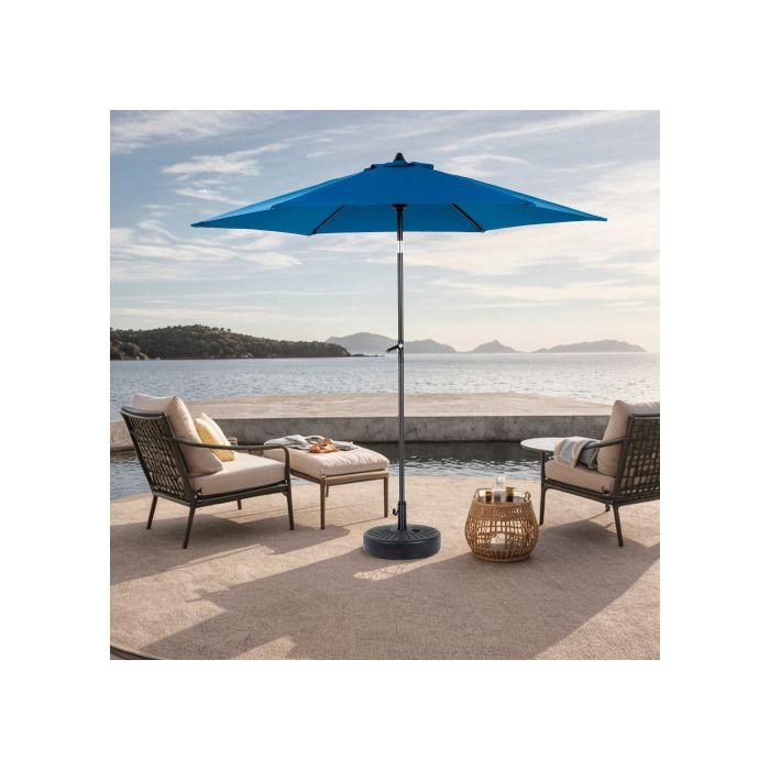 Parasol Extérieur Rectangulaire Double Face De 2,7 M Avec Manivelle (bleu) (sans Pied)