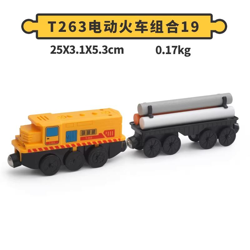 Battery Operated Electric Train Set Wooden Magnetic Train Tractor Vehicle Toys Compatible with Wooden Tracks Toys for Kids gift