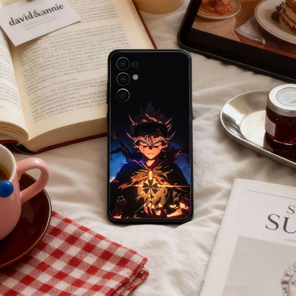 Magic B-Black C-Clover   Phone Case For Samsung S 25,24,23,22,30,21,10,9,Ultra,Plus,Lite,FE,4,5 G Soft Black Case