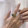 Men's Trendy Alloy Imitation Gold Oil Drop Ring Simple Light Luxury Snake Vintage Ring