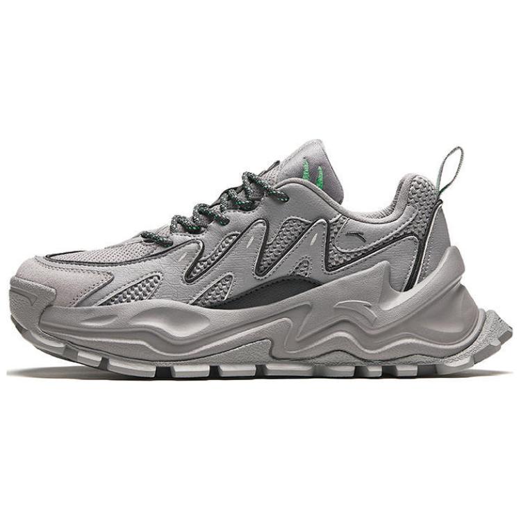 Anta Skateboard Series High Top Casual Shoes Women Black White Gray 912348886-10 39