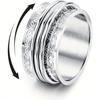 Unique Design Copper Color Pattern Rotatable Ring, Suitable for Women's Fashion Trend Holiday Accessories Zircon