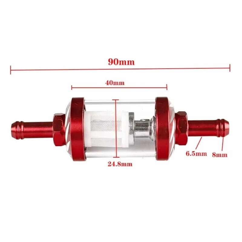 Universal Motorcycle Fuel Filter 8mm CNC Fuel Gas Filter Aluminum Alloy Auto Petrol Motor Machines Parts