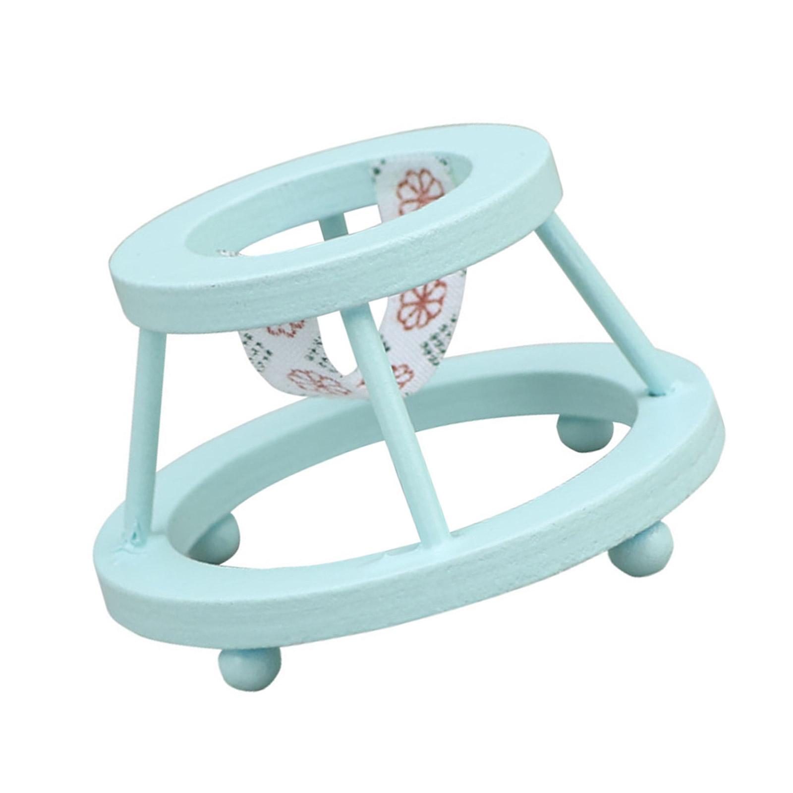 

Винтажный миниатюрный стул для ходьбы 1:12 ходунков для кукольной мебели с реалистичными деталями для любителей кукольных домиков синий