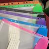 6/12pcs 11-Hole A4 File Folders with Labels, Snap-Button Student Test Paper Bags, Waterproof Document Storage Loose Leaf Hold