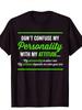 Quirky Statement T-Shirt, Short Sleeve Round Neck Suitable for Seasons, Loose Fit Soft Shirt with Geometric And Text Design, Machine Washable Casual f