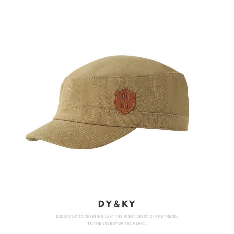 Korean Style Unisex Flat Top Sun Hat - Spring/Summer Casual Outdoor Military Cap