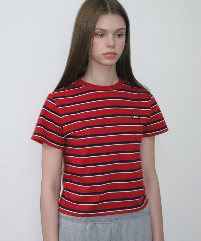 Leijiji Classic Label Striped T-Shirt (2 Colors)