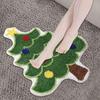 1pc Anomalous Floor Mat Santa Claus Christmas Tree Bathroom Floor Mat Living Room Entrance Door Mat Holiday Decoration Carpet