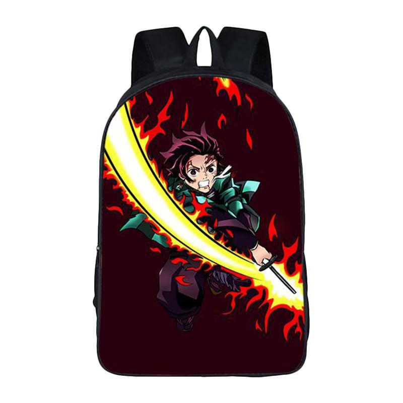 Stylish Demon Slayer School Bag Backpack With Adjustable Comfortable Straps For Boys And Girls