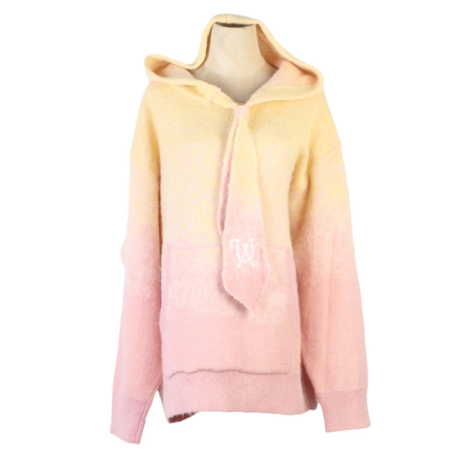

New Women s Loose Gradient Color Hooded Mohair Sweater for Autumn and Winter S