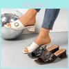 Damen Stil Quadratische Zehenpartie PU Flache Riemchensandalen Sommer Lässig Bequem Für Strandspaziergänge