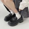 Black Retro British Style with Skirt Small Leather Shoes Women's Summer 2025 New Platform Retro Thick Heel Mary Jane Shoes