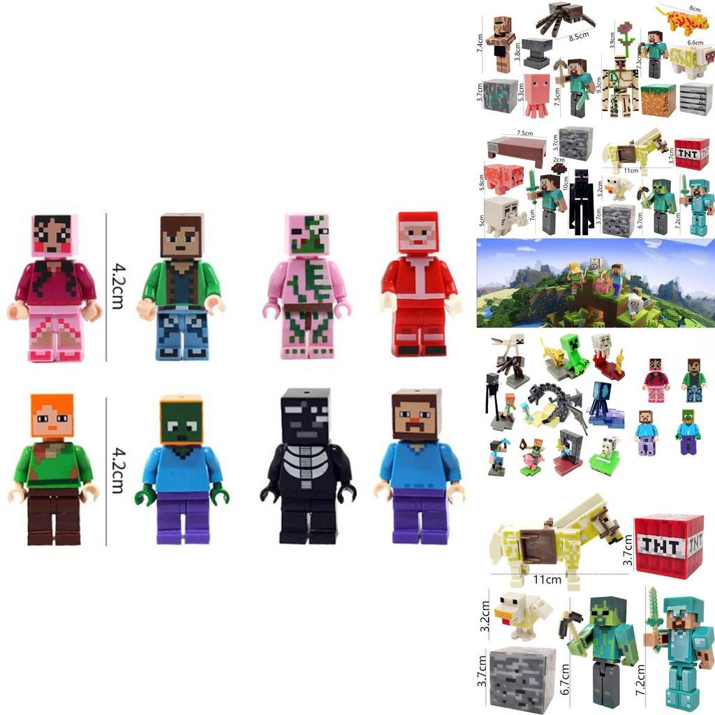 Minecraft Theme Building Blocks Cake Decoration Set For Party Supplies