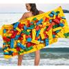 1 Stück Bunte Blöcke Strandtuch Leicht & Weich Stranddecke Geeignet für Strand Schwimmen Ideales Strandzubehör