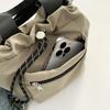 Nylon Drawstring Bucket Bag Women's Versatile Large-capacity Fashion Shoulder Bag Korean Handbag Simple Women's Handbag