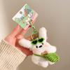 Rabbit Keyring Ornament Lovely Plush Animal Bowknot Keychain For Women Girls Versatile Bag Charm Pendant Birthday Gift