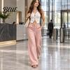 Casual Pants Women Straight Wide Leg Trousers Loose Fit Drapey High Waisted for Work Pants Solid Color Dressy Trousers Office Travel Comfortable