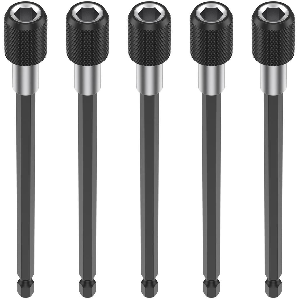 Self-Locking Screwdriver Drill Bit Holder Extension Rod Quick Release 1/4 in Magnetic Hex Extension Chuck Adapter for Screw Nut