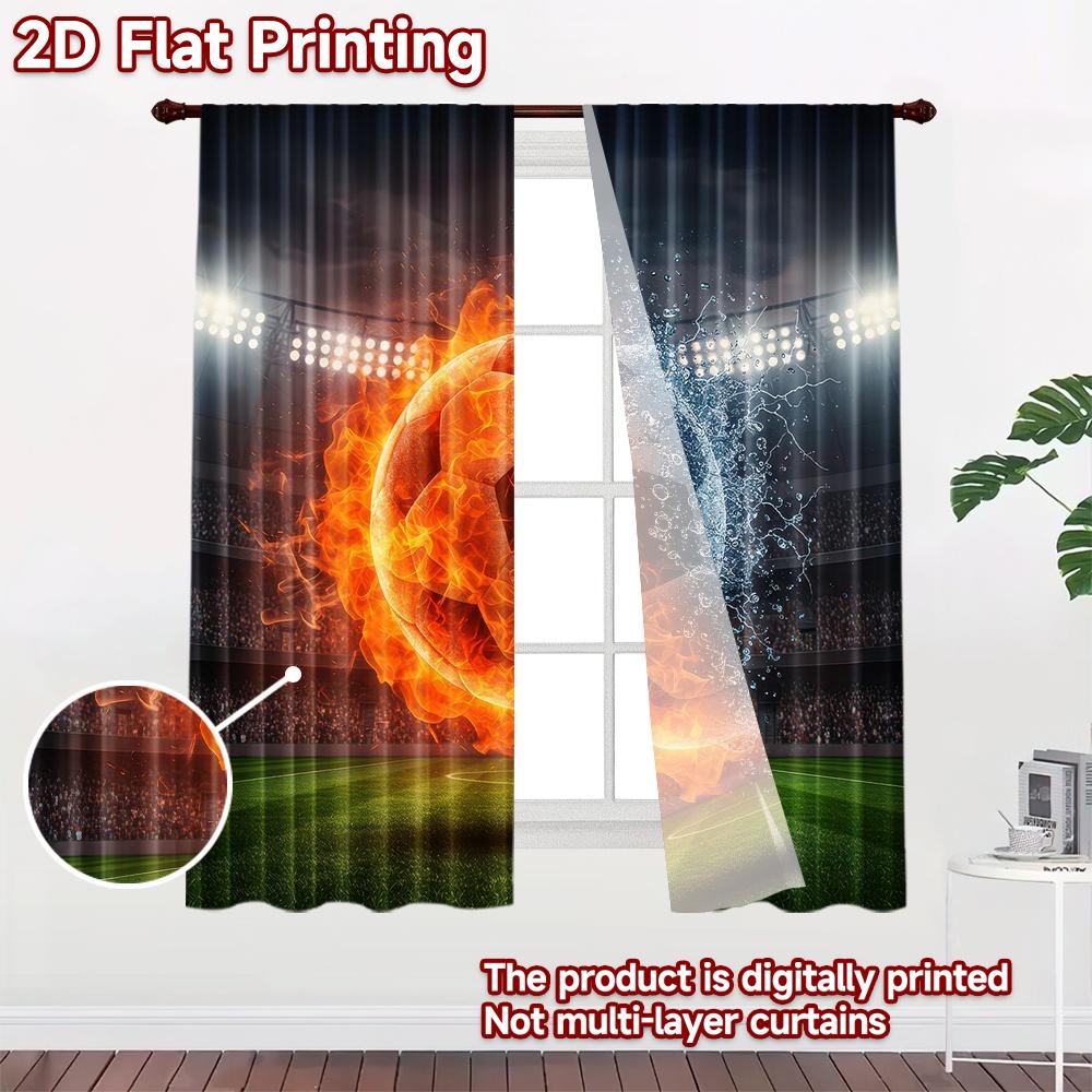 2D Flat Photography Backdrop Popular Scene Backdrop Fiery Water Soccer Ball 100% Polyester Festive Wall Decor Perfect for
