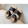 Korean Style Hollow Floral Princess Sandals, Summer Open Toe Leather Shoes for Baby Girls