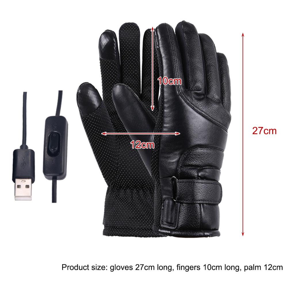 USB Electric Heating Gloves Heated Full Finger Mittens Touch Screen Windproof Snowboard Ski Gloves Warm Cycling Riding Glove
