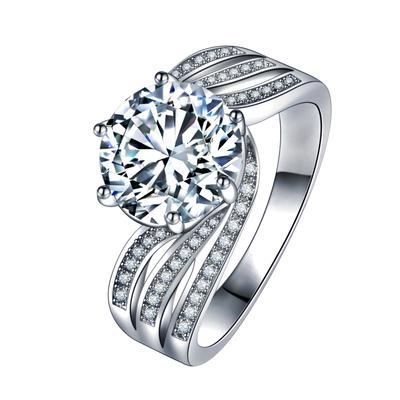 Full Diamond Fire Color 5 Carat Naked Diamond Twist Ring