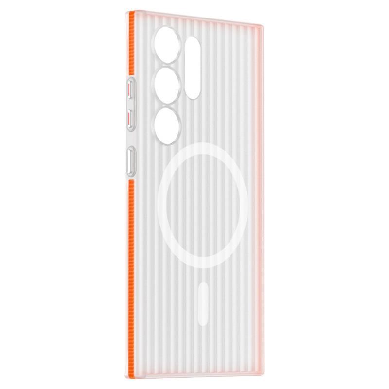 Corrugated Grating Is Suitable for Samsung S25Ultra Anti slip Magnetic Suction Mobile Phone Case S24P Skin Feeling Full Inclusive Anti Fall Protection