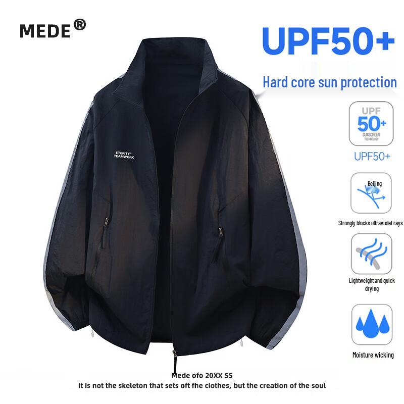 

MEDE Men s UPF50+ Ice Silk Sun Protection Jacket L
