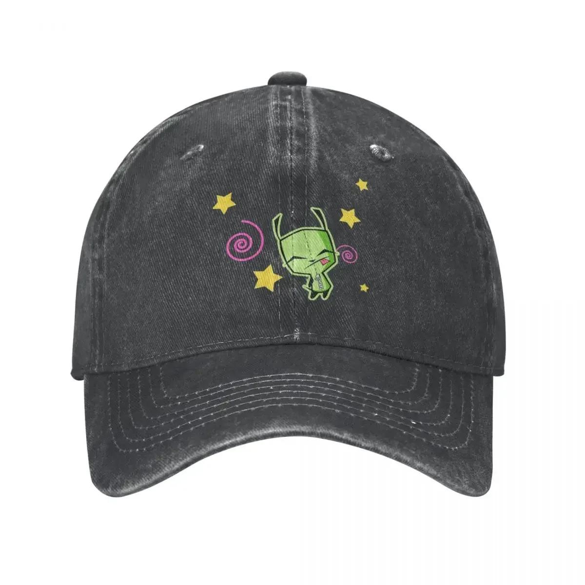 

Vintage Invader Zim Gir Baseball Caps for Unisex Women Distressed Washed Sun Cap Outdoor Running Golf Unstructured Soft Hats Cap