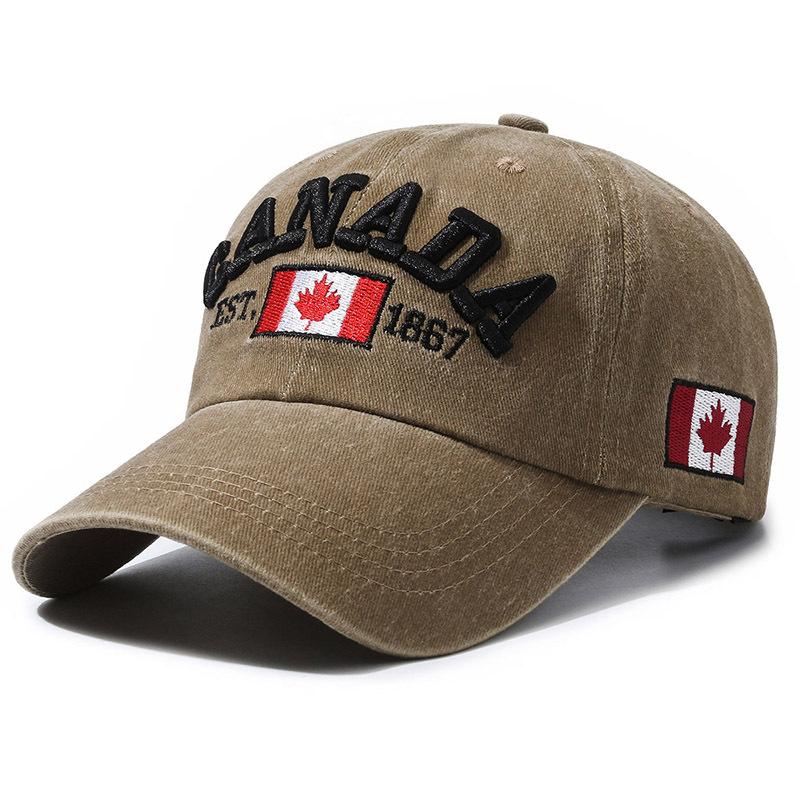 Vintage Canada Embroidery Baseball Cap with Maple Flag Patch - Lightweight and Adjustable Sun Hat for Women and Men