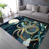 Multiple Sizes Octopus Swimming Under Moon Carpet for Living Room Bedroom Sofa Home Decor Rug Non-slip Floor Mat Luxury Gift