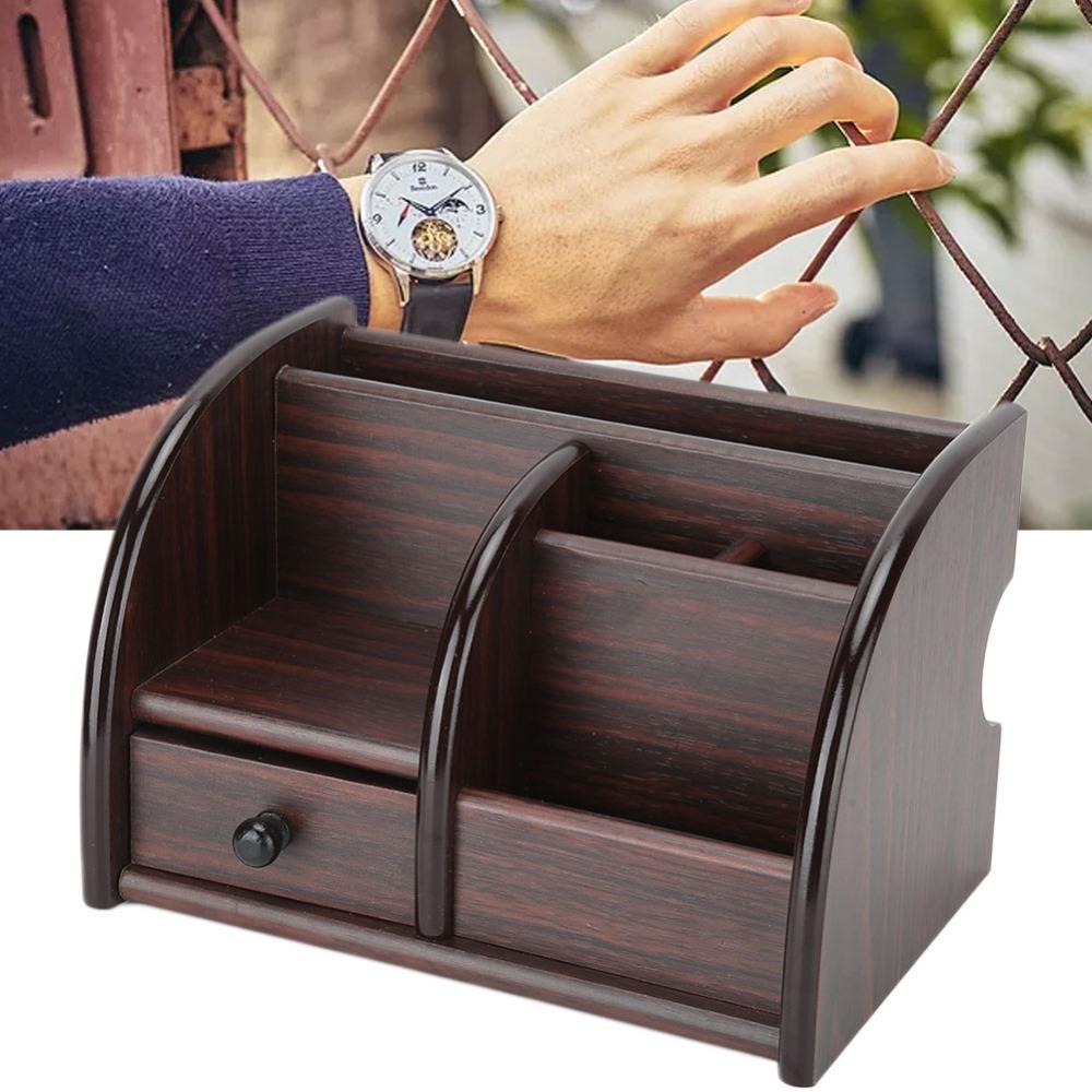 Brown Multi-function Desktop Pen Storage Rack  Home Desktop Sundry Storage