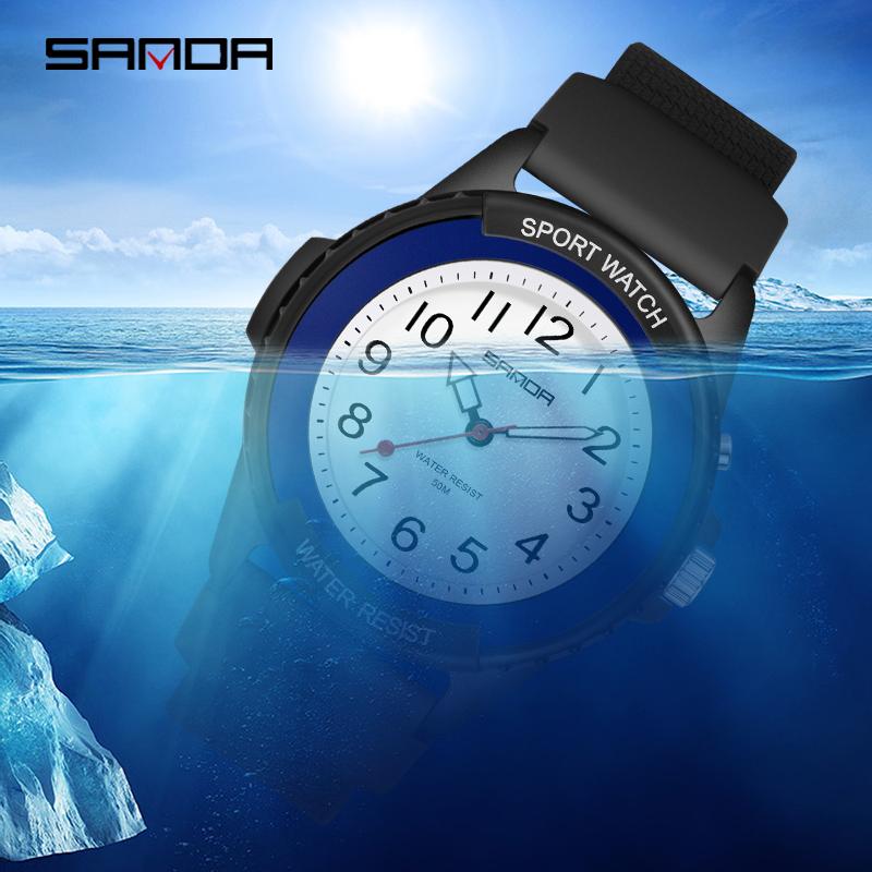SANDA Fashion Sport Men's Watches New Luxury Waterproof Digital Quartz Classic Top Quality WristWatch Relogio Feminino 6018