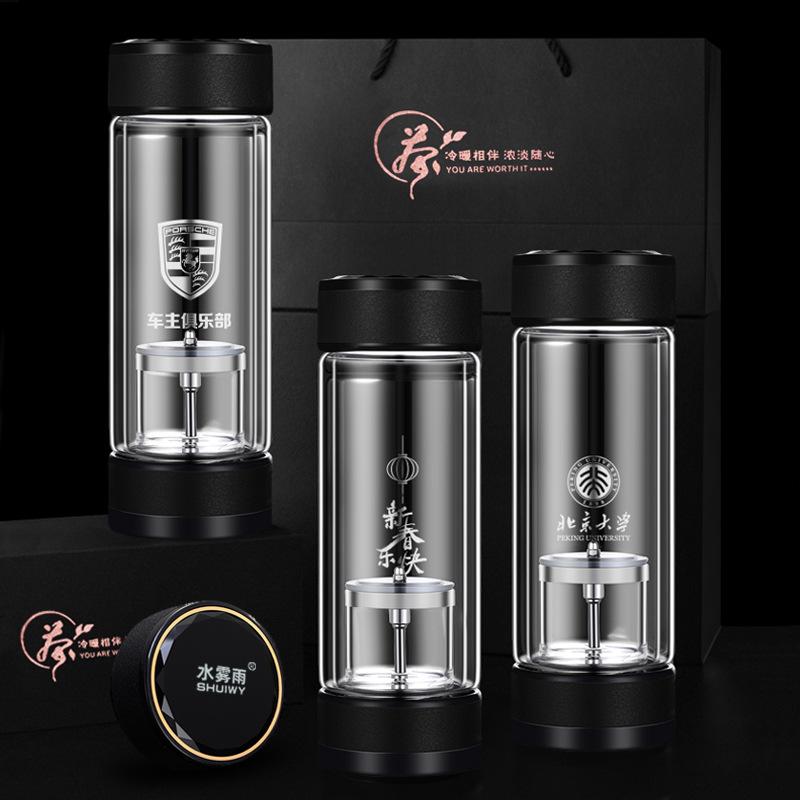 1PC,320ml Glass Tea Cup With Filter,Double Layer High Strength High Borosilicate Glass,Heat Resistant,High-end Gift Water Bottle