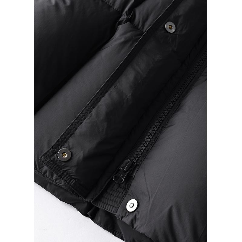 Autumn and winter new hooded black down jacket women's thickened warm white goose down small casual jacket
