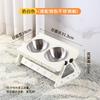 Adjustable Stainless Steel Pet Food Bowl Stand Cats Dogs Double Elevated Feeder Anti-Tip Design