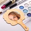 2Pcs DIY Wooden Mirror Blank Handheld Adorable Kids Painting Craft Supply Educational Handmade Creative Accessory