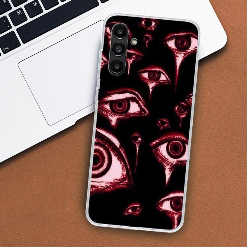 Scary Face Eyes Phone Case For Samsung Galaxy A56 A55 A54 A53 A16 A15 A14 A13 A36 A35 A34 A33 A26 A25 A24 A23 A05S A04S A03S A55