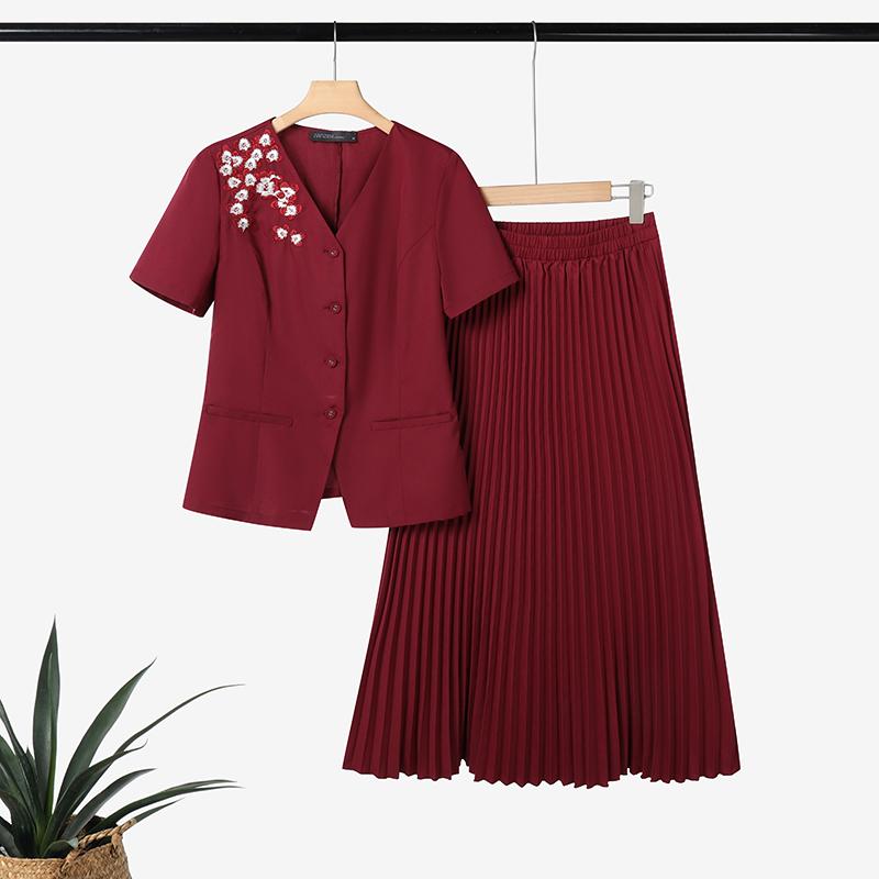 ZANZEA Women Short Sleeve Slim Blouse and Pleated Skirts Summer Two Piece Suit Sets