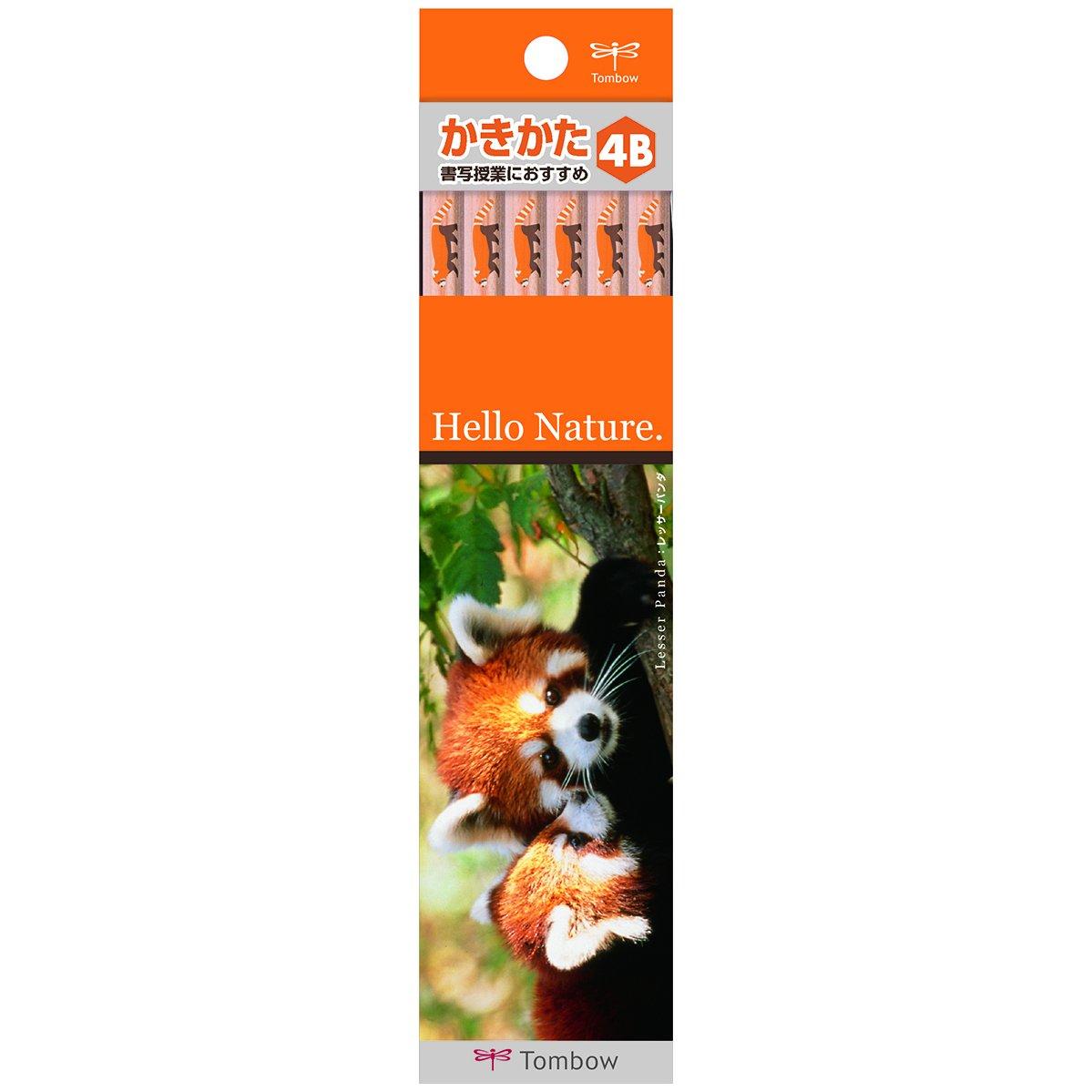 Tombow Hello Nature Red Panda 1 dozen Pencils, 4B, (KB-KHNLP4B)