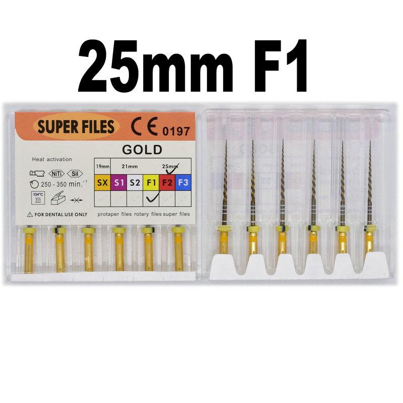 Instrument dentaire Super fichiers fichiers en or moteur universel utiliser des fichiers rotatifs canal radiculaire dondontique doré outil de dentiste NITI